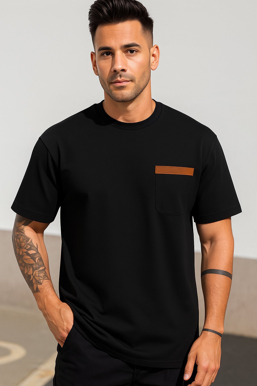 The Luxe Contrast Pocket T-Shirt