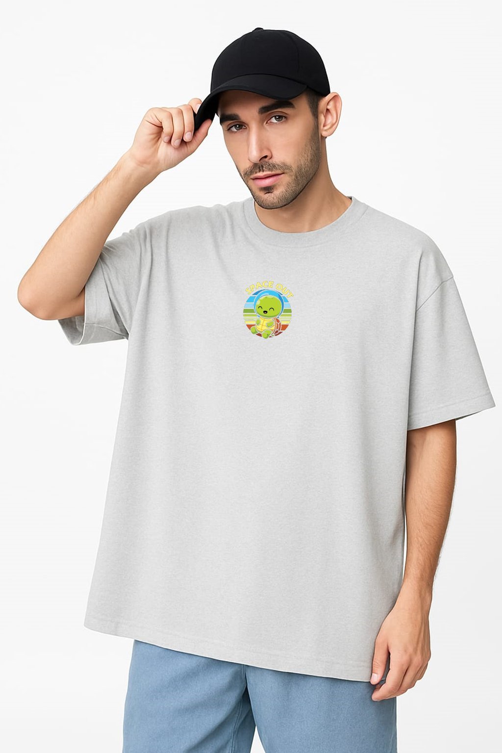 Tropic Chill' Gray Oversized T-Shirt