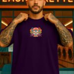 Neon Stitch Oversized T-Shirt - Black