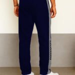 Men's black track pants with stripes ya Men's side-striped Trackpant