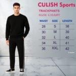 AthliQ Men’s Black Track Pants with Green Drawstring & Dual Side Stripes | Sports & Casual Wea