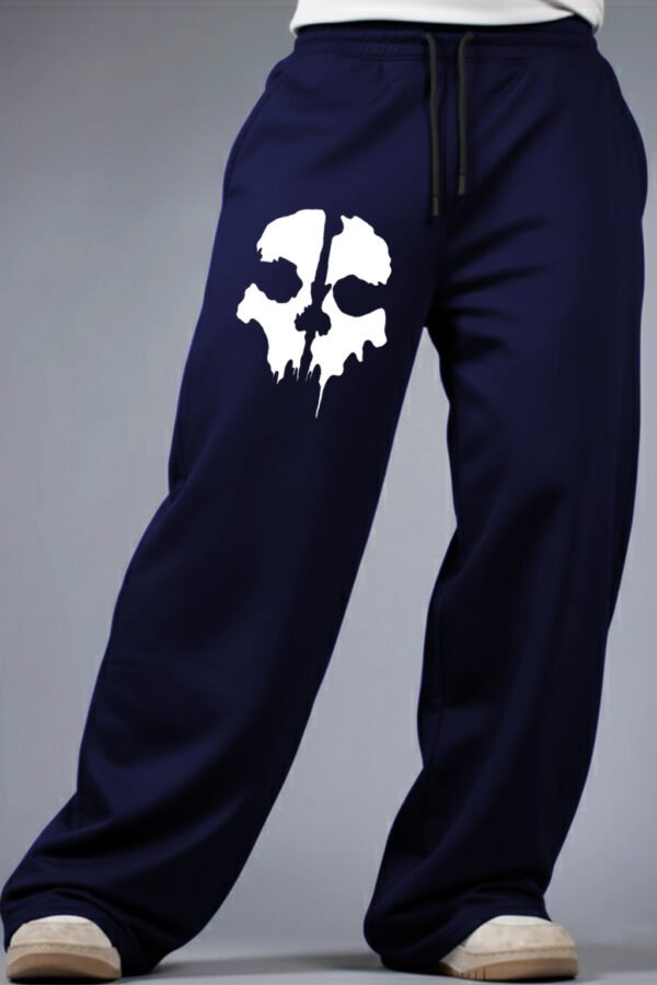 NAVYblue-Trackpant-Printed-SKELETON