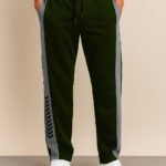 Men's black track pants with stripes ya Men's side-striped Trackpant