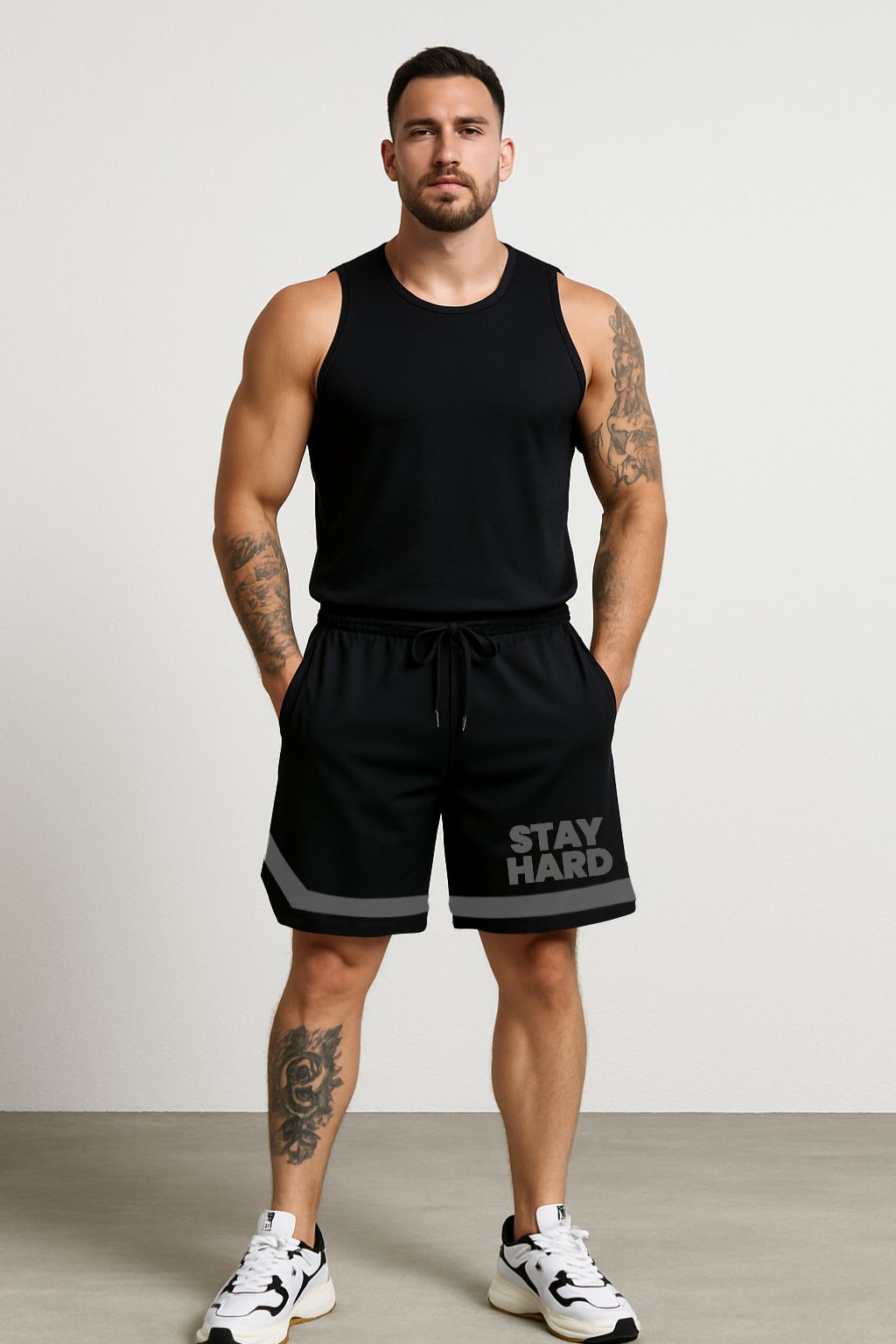 Velocity Vibe Men's Stealth Performance Shorts | Reflective Safety Trim