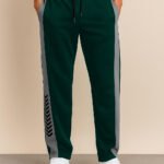Men's black track pants with stripes ya Men's side-striped Trackpant