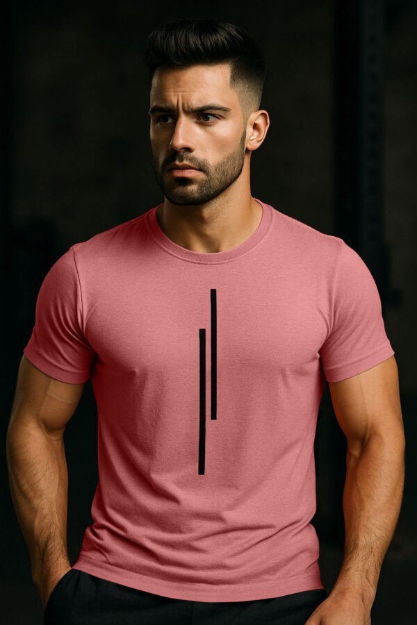 Redefine your style with the Apex Line T-Shirt, a perfect blend of modern simplicity and premium comfort. This T-shirt is crafted from an exceptionally soft and durable cotton blend in a classic, deep black. The design is elevated by a clean, minimalist graphic: two parallel white lines positioned centrally on the chest. This striking yet simple detail gives the shirt a contemporary and sophisticated edge. With its classic crewneck and tailored fit, this t-shirt is versatile enough for the gym, a casual outing, or as a foundational piece for a layered look. Available in sizes S to XXL.