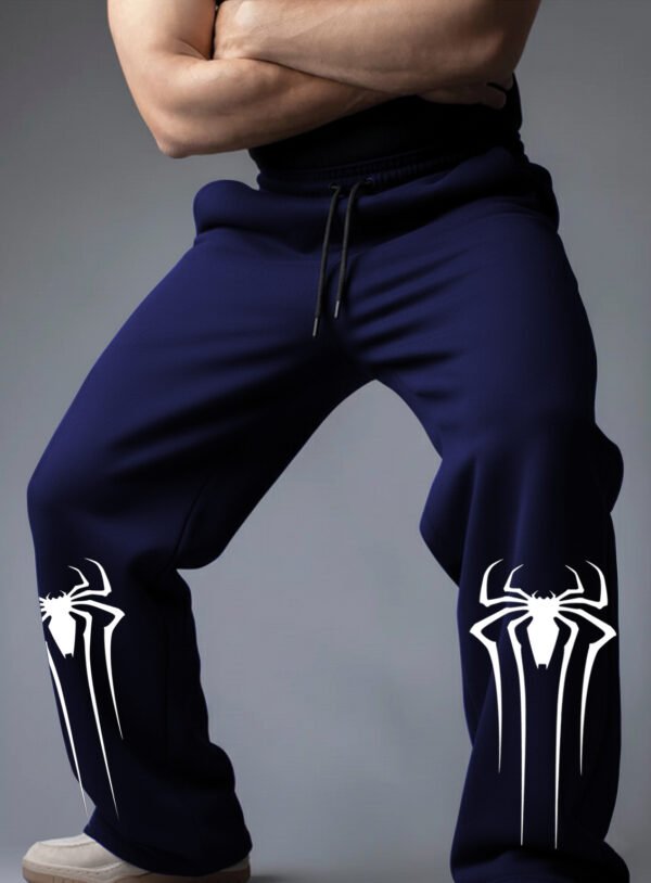NAVYblue-Trackpant-Printed-Spider