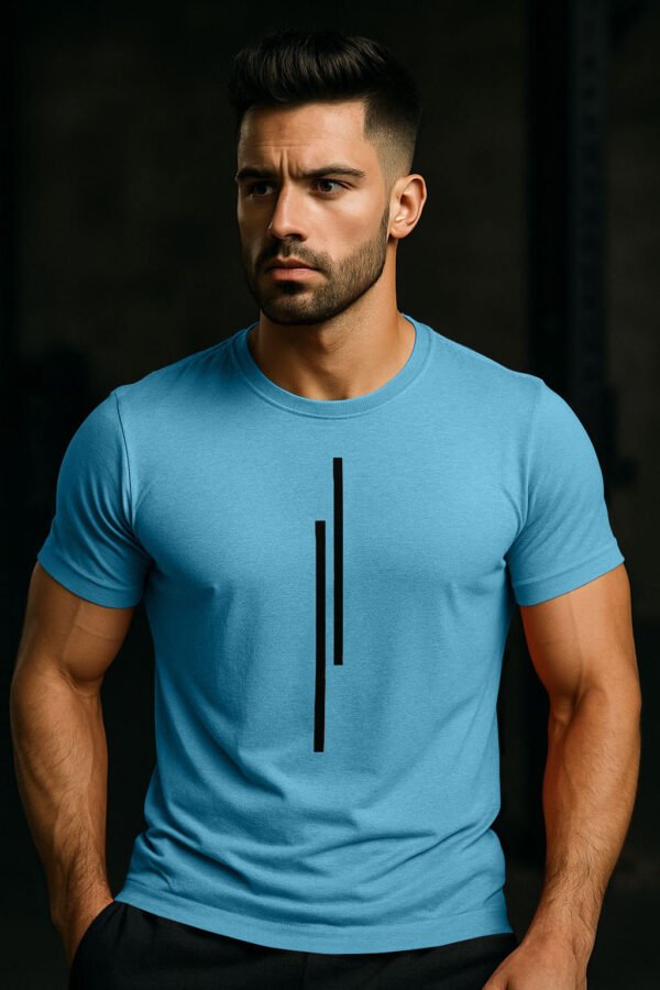 Redefine your style with the Apex Line T-Shirt, a perfect blend of modern simplicity and premium comfort. This T-shirt is crafted from an exceptionally soft and durable cotton blend in a classic, deep black. The design is elevated by a clean, minimalist graphic: two parallel white lines positioned centrally on the chest. This striking yet simple detail gives the shirt a contemporary and sophisticated edge. With its classic crewneck and tailored fit, this t-shirt is versatile enough for the gym, a casual outing, or as a foundational piece for a layered look. Available in sizes S to XXL.