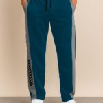 Men's black track pants with stripes ya Men's side-striped Trackpant