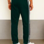 Men's black track pants with stripes ya Men's side-striped Trackpant