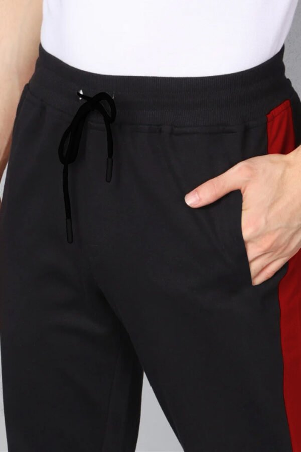 Black-Trackpant-RED-Panel-Print-FITNESS