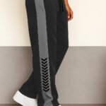 Men's black track pants with stripes ya Men's side-striped Trackpant