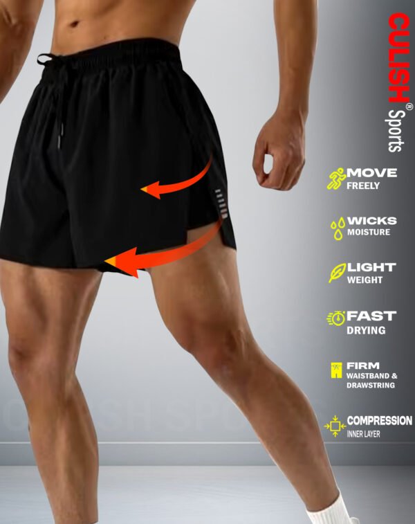 men's black athletic shorts.