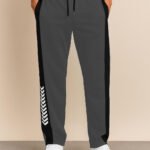 Men's black track pants with stripes ya Men's side-striped Trackpant