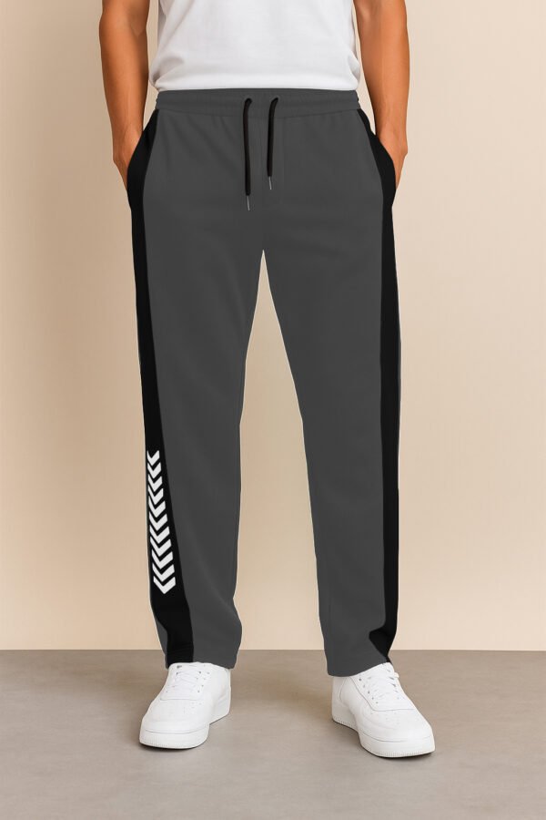 Men's black track pants with stripes ya Men's side-striped Trackpant