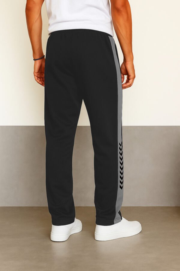 Men's black track pants with stripes ya Men's side-striped Trackpant