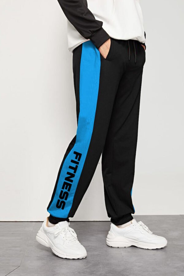 Black-Trackpant-BLUE-Panel-Print-FITNESS