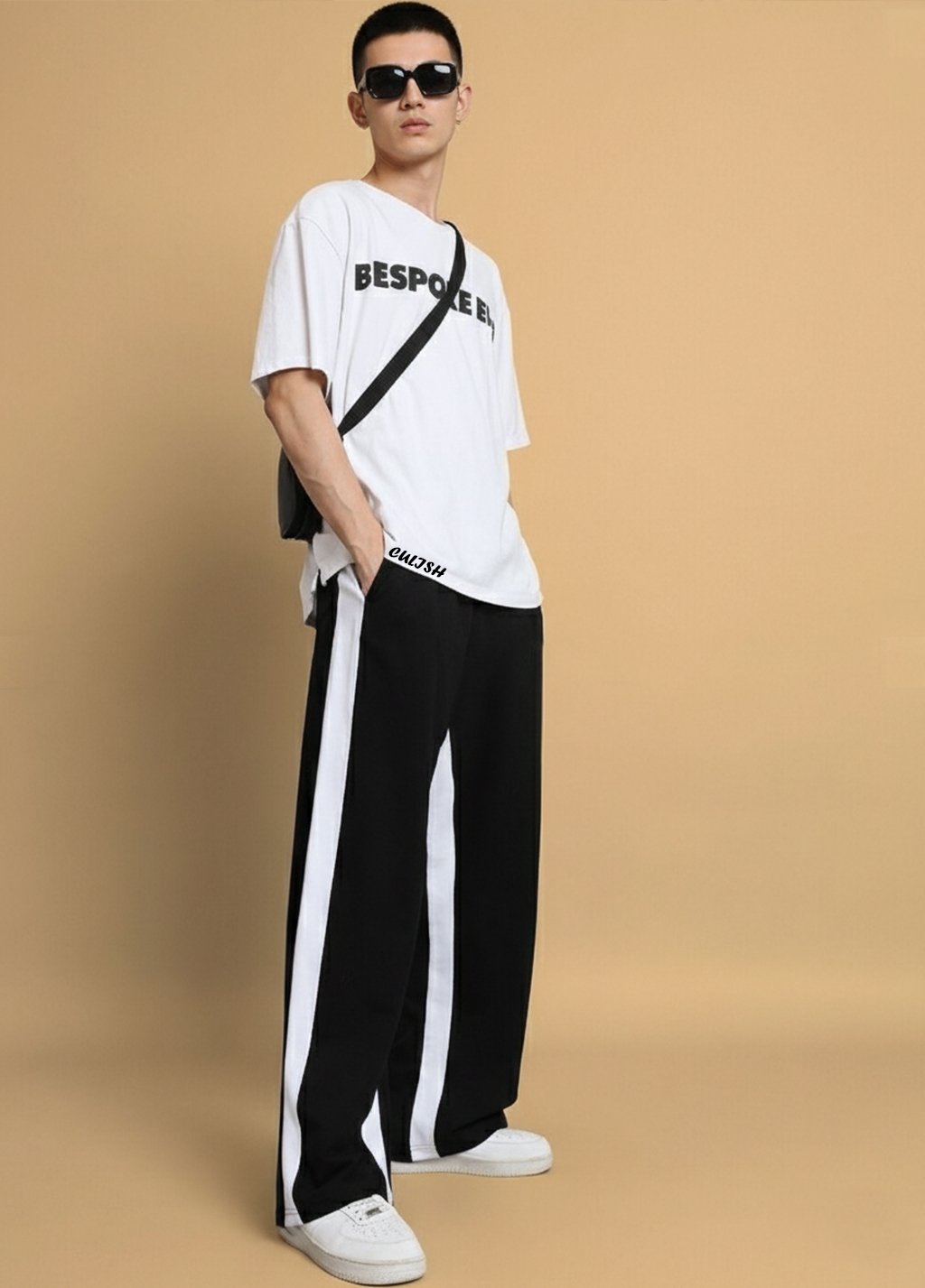 MenTrackpant-Striped Bold White- Side Stripes