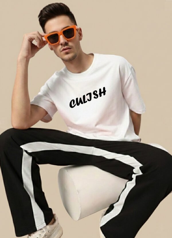 MenTrackpant-Striped Bold White- Side Stripes