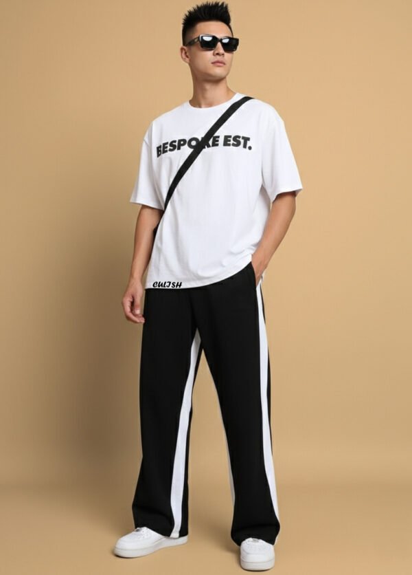 MenTrackpant-Striped Bold White- Side Stripes