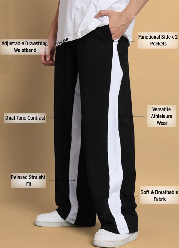 MenTrackpant-Striped Bold White- Side Stripes